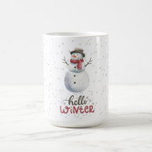"Hallo Winter" Sneeuwman mok