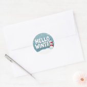Hallo Winter Sneeuwman Sticker (Envelop)