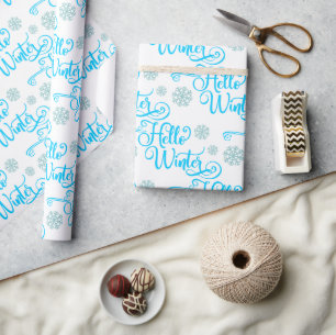 Hallo Winter Sneeuwvlokken Cadeaupapier