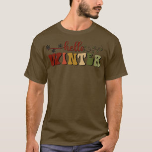 hallo Winter Snow Vibes Merry Kersthol T-shirt