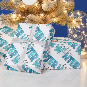 hallo Winter Snowman Customize Cadeaupapier