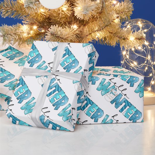 hallo Winter Snowman Customize Cadeaupapier (Feestdagen)