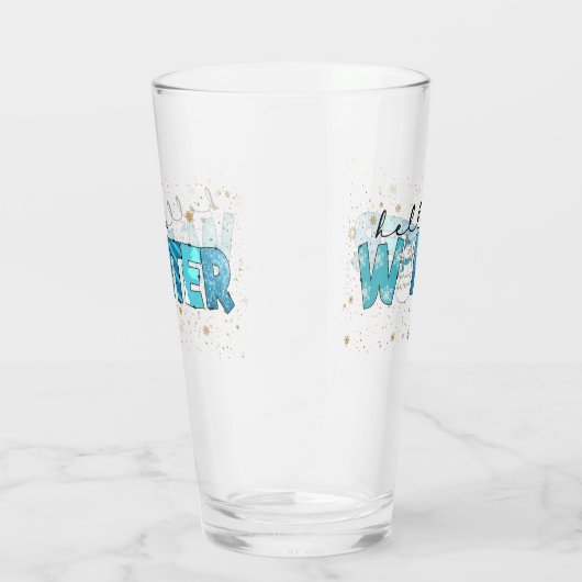 hallo Winter Snowman Customize Glas (Rechts)