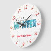 hallo Winter Snowman Customize Grote Klok (Hoek)