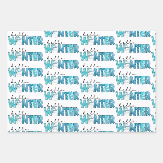 hallo Winter Snowman Customize Inpakpapier Vel (Voorkant 2)