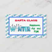 hallo Winter Snowman Customize Visitekaartje (Voorkant)