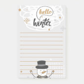hallo Winter Snowman Post-it Notes (Voorkant)