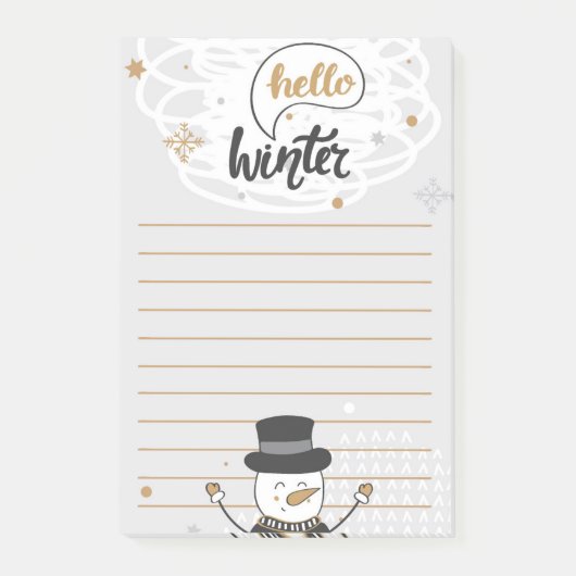 hallo Winter Snowman Post-it Notes (Voorkant)
