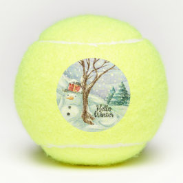 hallo Winter Snowman Tennisballen