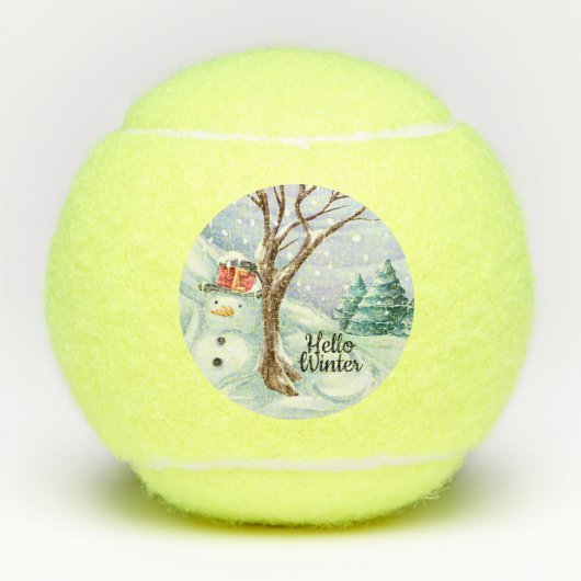 hallo Winter Snowman Tennisballen (Voorkant)