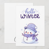 Hallo Winter Snowwoman Feestdagenkaart (Voorkant / Achterkant)