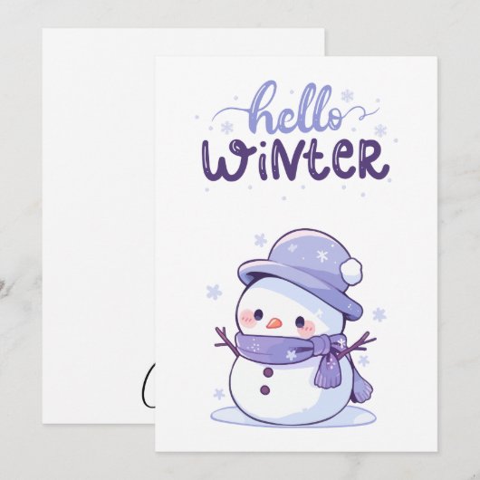 Hallo Winter Snowwoman Feestdagenkaart (Voorkant / Achterkant)