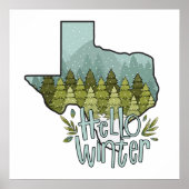 hallo Winter Texas Forest Snow Scene Poster (Voorkant)