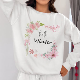 Hallo Winter Wildflower & Autumn Leaves Sweatshirt