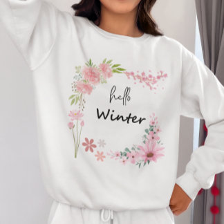 Hallo Winter Wildflower & Autumn Leaves Sweatshirt
