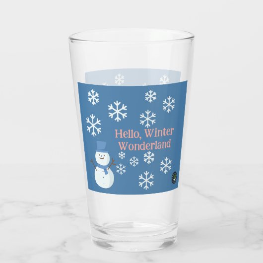 Hallo, Winter Wonderland Glas (Achterkant)