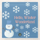 Hallo, Winter Wonderland Glazen Onderzetter (Voorkant)