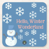 Hallo, Winter Wonderland Kartonnen Onderzetters (Voorkant)