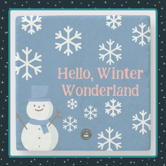 Hallo, Winter Wonderland Stone Onderzetter
