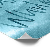 hallo Winterblauwe Waterverf Seizoensgebonden Post Poster (Hoek)