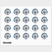 Hallo Winterboom Ronde Sticker (Vel)