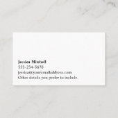 Hallo Wit Script Typografie Over bewerkbaar Blauwg Visitekaartje (Achterkant)