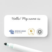 Hallo Wit Zwart Eenvoudig 3 Logos Mijn naam is Naamplaatje (In situ)