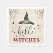 hallo Witches Halloween Funny Text Bachelorette Servet (Voorkant)