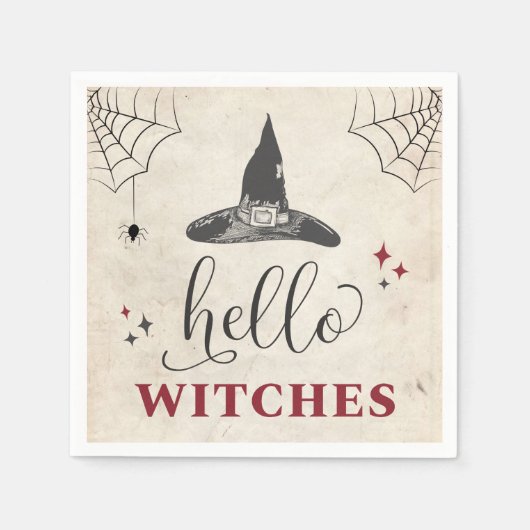 hallo Witches Halloween Funny Text Bachelorette Servet (Voorkant)