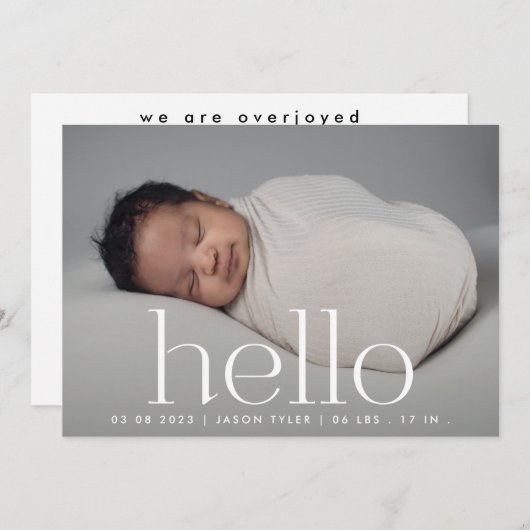 hallo witte donkere onderlaag moderne, volledige f aankondiging (Voorkant / Achterkant)