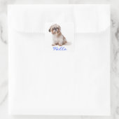 Hallo Witte Shih Tzu Puppy Hondengroet Stickers (Tas)