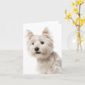 Hallo Witte West Highland Terrier Puppy hond Kaart (Gele Bloem)