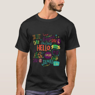 Hallo Woord in verschillende talen Grappige Zomer T-shirt