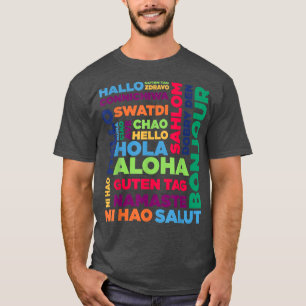 hallo Word in verschillende talen Reis en Teach T-shirt