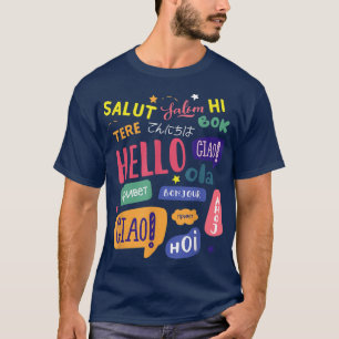 hallo Word in verschillende talen Reis en Teach T-shirt