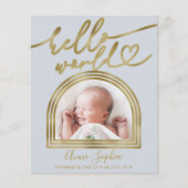 hallo World Arch Lijst Budget Geboorteaankondiging (Voorkant)