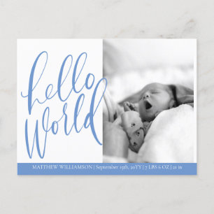 hallo World Baby Girl Birth koninklijke Kaart