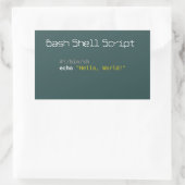 Hallo World Bash Shell-script Rechthoekige Sticker (Tas)