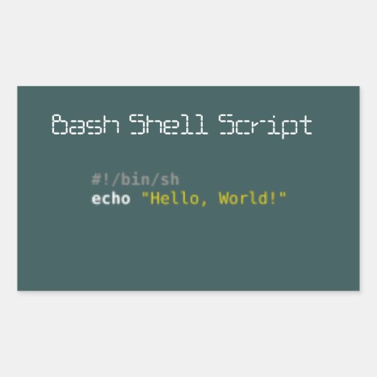 Hallo World Bash Shell-script Rechthoekige Sticker (Voorkant)