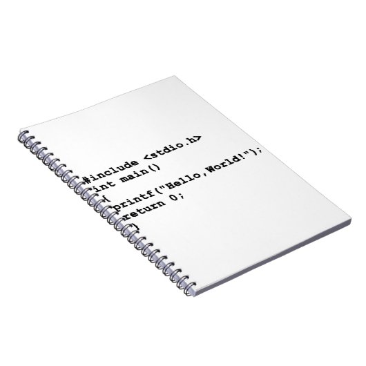 hallo World C Programmeertaal Codering Notitieboek (Rechterzijde)