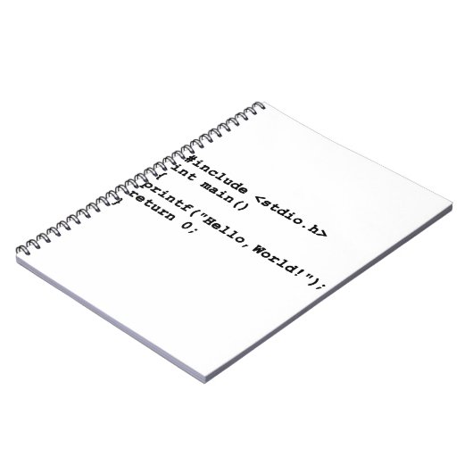 hallo World C Programmeertaal Codering Notitieboek (Linkerzijde)