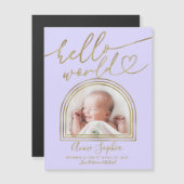 hallo World Chic Arch Lijst Geboorteaankondiging (Voorkant / Achterkant)