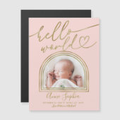 hallo World Chic Arch Lijst Geboorteaankondiging (Voorkant / Achterkant)