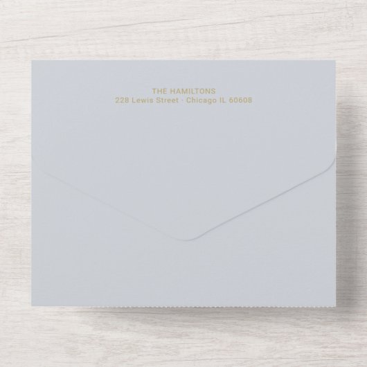 hallo World Chic Arch Lijst Geboorteaankondiging All In One Uitnodiging (Achterkant)