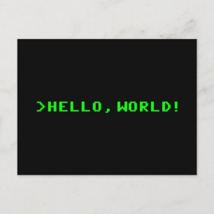 hallo World Computer Programming Briefkaart