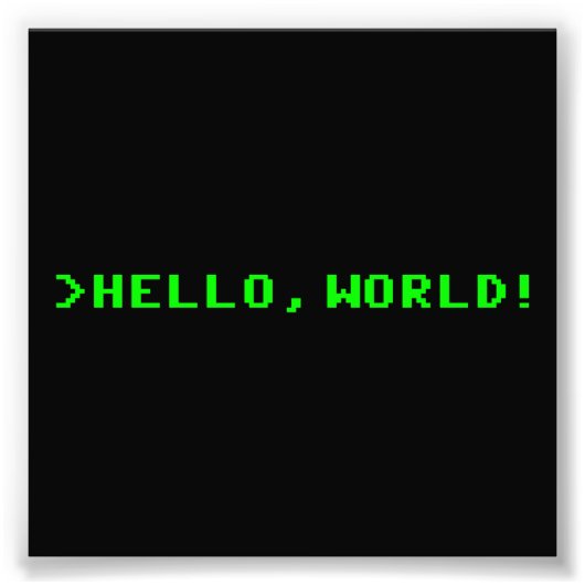 hallo World Computer Programming Foto Afdruk (Voorkant)