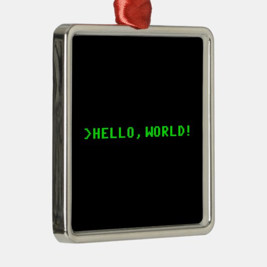 hallo World Computer Programming Metalen Ornament (Rechts)