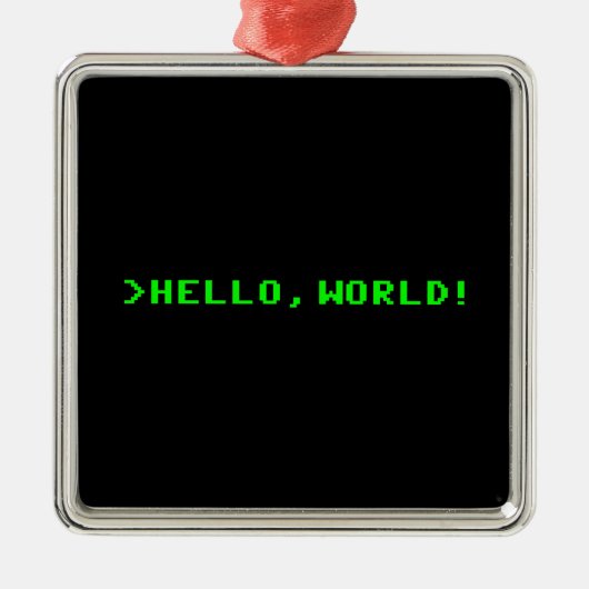 hallo World Computer Programming Metalen Ornament (Voorkant)