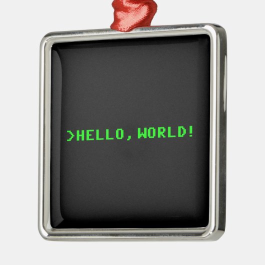 hallo World Computer Programming Metalen Ornament (Links)