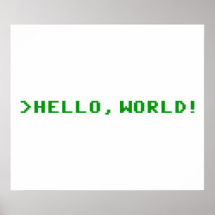hallo World Computer Programming Poster